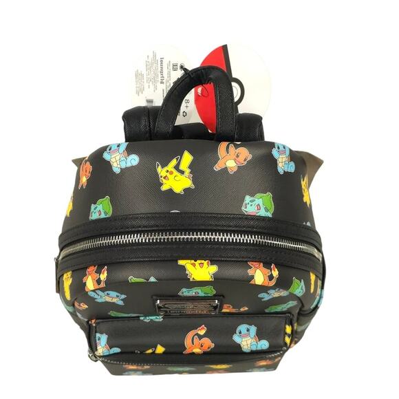 Loungefly Pokémon Starters Mini Backpack Black Character Print - Picture 2 of 7